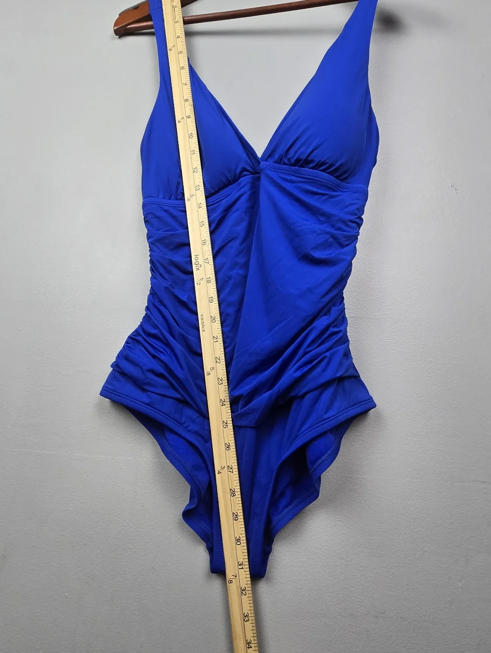 Jantzen Ruched One-Piece Swimsuit Cobalt Blue Womens Size 14 Swimwear Beachwear‎